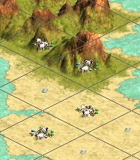 Sample in-game view of a typical location with Goats and Menudo